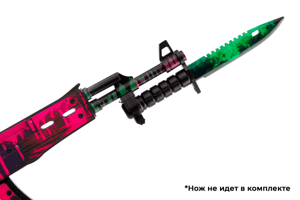 Деревянный автомат VozWooden Active АК-47 Неоновая Революция (резинкострел) Фото №5