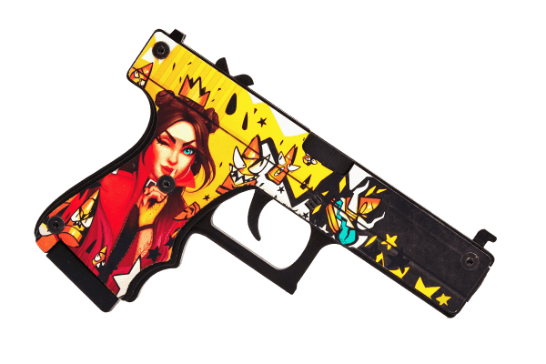 Деревянный пистолет VozWooden Active Glock-18 Королева Пуль (резинкострел) Фото №3