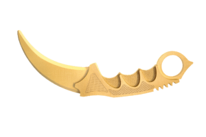 Деревянный нож Керамбит VozWooden Голд (Стандофф 2) Фото №1