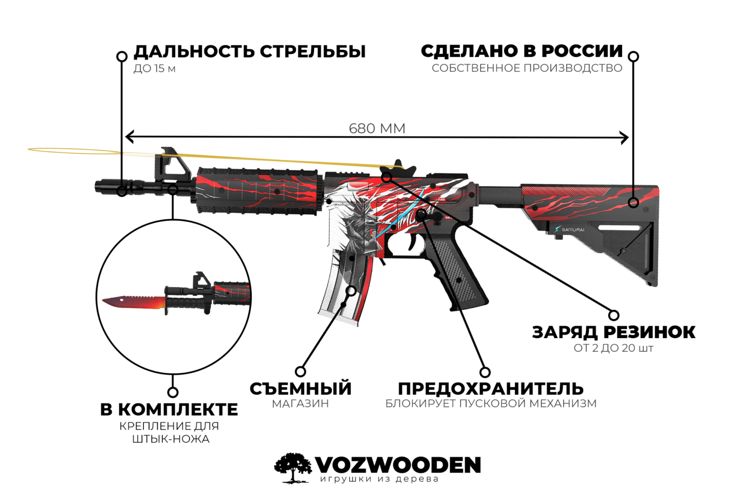 Купить M4A4 / M4 Самурай Стандофф 2 / Standoff 2