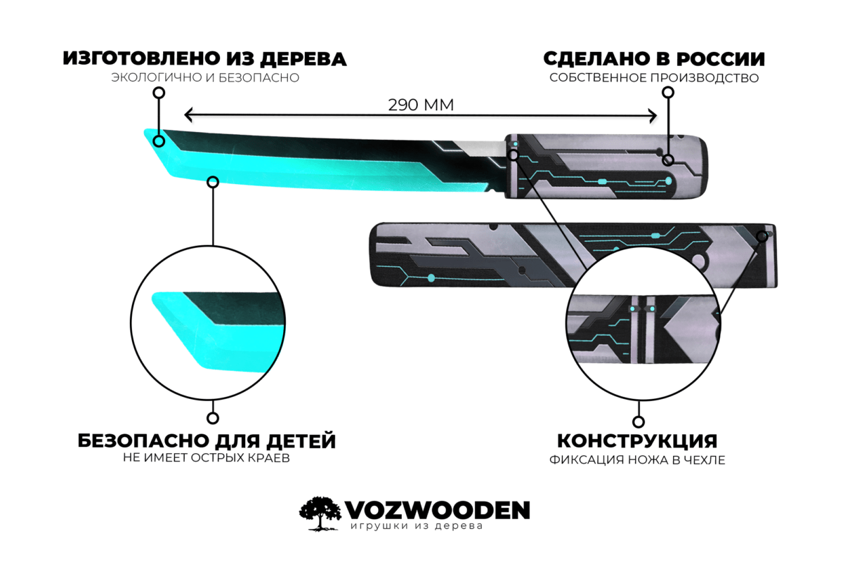 Чертеж ножа танто из стандофф