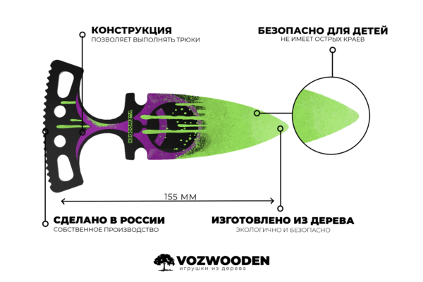 Деревянные тычковые ножи VozWooden Кислота / Dual Daggers (Стандофф 2) Фото №5