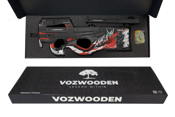 Деревянный пистолет-пулемет VozWooden Active P90 Самурай (Стандофф 2 резинкострел) Фото №4