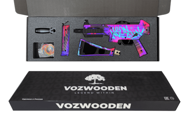 Деревянный пистолет-пулемет VozWooden Active UMP-45 Светящийся (Стандофф 2 резинкострел) Фото №4