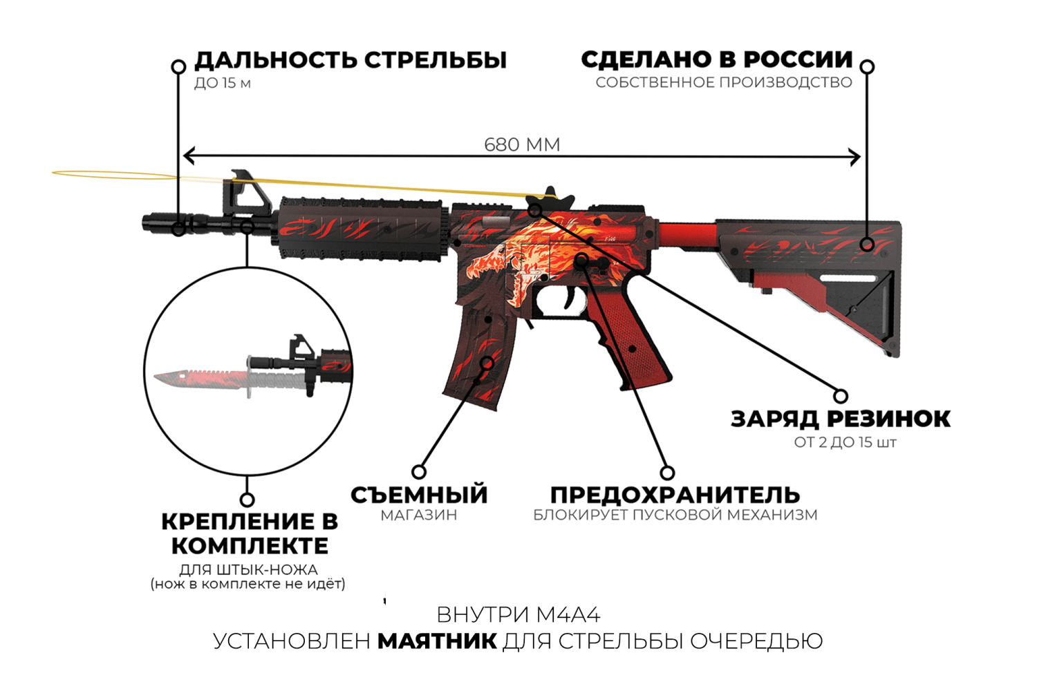 купить m4a4 вой кс го / m4a4 howl cs go. деревянный автомат резинкострел m4a4 вой (howl) для фанатов игры cs:go в реальн