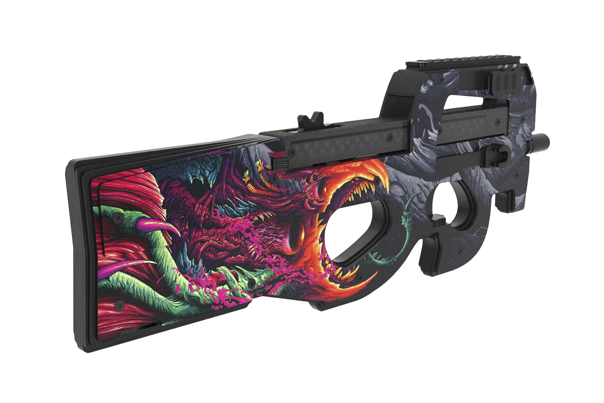 Деревянный пистолет-пулемет VozWooden Active P90 Скоростной Зверь (резинкострел) Фото №2