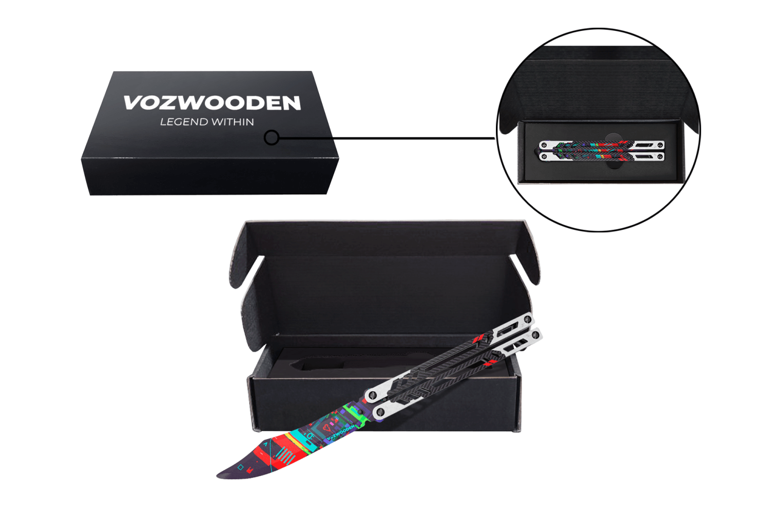 Деревянный нож бабочка VozWooden Глитч (Стандофф 2) купить в интернет ...