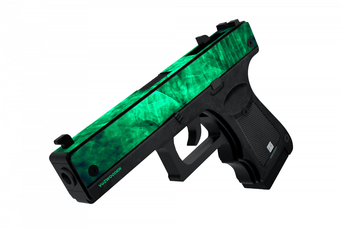 Деревянный пистолет VozWooden Active Glock-18 Гамма-волны Изумруд