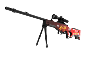 Деревянная снайперская винтовка VozWooden Active AWP / AWM 2 Года Красный (Стандофф2 резинкострел) Фото №1